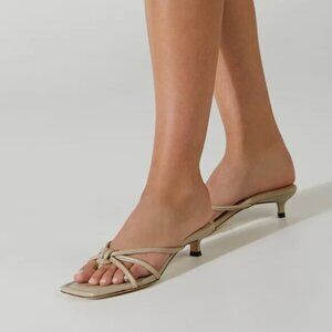 Tony Bianco Tuscany Stone Nappa Kitten Heel Beige